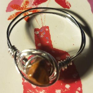 Brown tone ring with sliver